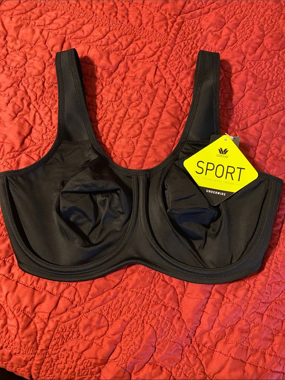 Wacoal Black Underwire Sport Bra with Supportive Cups